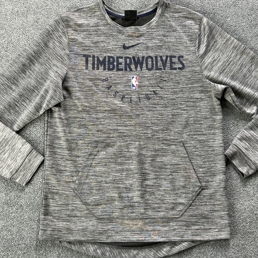 Minnesota Timberwolves Sweatshirt Mens Medium Gray NBA Basketball Nike Dri-FIT